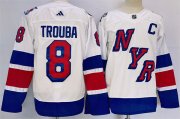 Cheap Men's New York Rangers #8 Jacob Trouba White 2024 Stadium Series Stitched Jersey