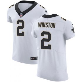 Wholesale Cheap Nike Saints #2 Jameis Winston White Men\'s Stitched NFL New Elite Jersey