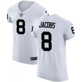Wholesale Cheap Nike Raiders #8 Josh Jacobs White Men\'s Stitched NFL Vapor Untouchable Elite Jersey