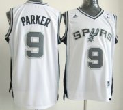 Wholesale Cheap San Antonio Spurs #9 Tony Parker Revolution 30 Swingman White Jersey