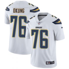 Wholesale Cheap Nike Chargers #76 Russell Okung White Men\'s Stitched NFL Vapor Untouchable Limited Jersey