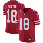 Wholesale Cheap Nike 49ers #18 Dante Pettis Red Team Color Men's Stitched NFL Vapor Untouchable Limited Jersey