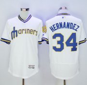Wholesale Cheap Mariners #34 Felix Hernandez White Flexbase Authentic Collection Cooperstown Stitched MLB Jersey