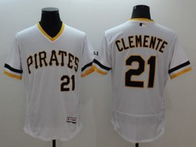 Wholesale Cheap Pirates #21 Roberto Clemente White Flexbase Authentic Collection Cooperstown Stitched MLB Jersey