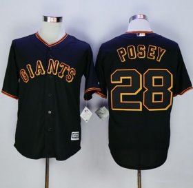 Wholesale Cheap Giants #28 Buster Posey Black New Cool Base Fashion Stitched MLB Jersey