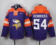 Wholesale Cheap Nike Vikings #54 Eric Kendricks Purple Player Pullover NFL Hoodie
