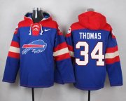 Wholesale Cheap Nike Bills #34 Thurman Thomas Royal Blue Player Pullover NFL Hoodie