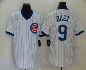 Wholesale Cheap Men\'s Chicago Cubs #9 Javier Baez White Pullover Cooperstown Collection Stitched MLB Nike Jersey