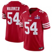 Cheap Men's San Francisco 49ers #54 Fred Warner Red 2024 F.U.S.E. Super Bowl LVIII Patch Vapor Untouchable Limited Football Stitched Jersey