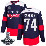 Wholesale Cheap Adidas Capitals #74 John Carlson Navy Authentic 2018 Stadium Series Stanley Cup Final Champions Stitched NHL Jersey