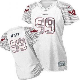 Wholesale Cheap Nike Texans #99 J.J. Watt White Women\'s Zebra Field Flirt Stitched NFL Elite Jersey