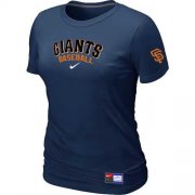 Wholesale Cheap Women's San Francisco Giants Nike Short Sleeve Practice MLB T-Shirt Midnight Blue