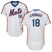 Wholesale Cheap Mets #18 Travis d'Arnaud White(Blue Strip) Flexbase Authentic Collection Alternate Stitched MLB Jersey