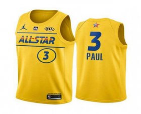 Wholesale Cheap Men\'s 2021 All-Star #3 Chris Paul Yellow Western Conference Stitched NBA Jersey