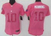 Wholesale Cheap Nike Giants #10 Eli Manning Pink Sweetheart Women's Stitched NFL Elite Jersey