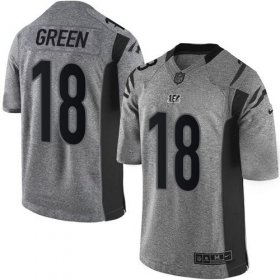 Wholesale Cheap Nike Bengals #18 A.J. Green Gray Men\'s Stitched NFL Limited Gridiron Gray Jersey