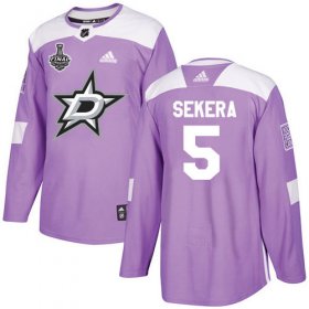 Wholesale Cheap Adidas Stars #5 Andrej Sekera Purple Authentic Fights Cancer 2020 Stanley Cup Final Stitched NHL Jersey