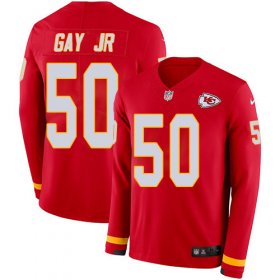 Wholesale Cheap Nike Chiefs #50 Willie Gay Jr. Red Team Color Men\'s Stitched NFL Limited Therma Long Sleeve Jersey