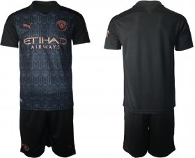 Wholesale Cheap Men 2020-2021 club Manchester City away blank black Soccer Jerseys