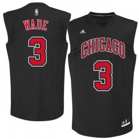 Wholesale Cheap Chicago Bulls 3 Dwayne Wade Black Fashion Replica Jersey