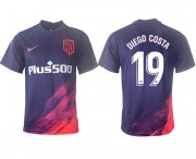 Wholesale Cheap Men 2021-2022 Club Atletico Madrid away aaa version purple 19 Soccer Jersey