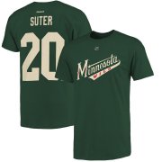 Wholesale Cheap Minnesota Wild #20 Ryan Suter Reebok Name and Number Player T-Shirt Green