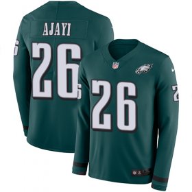 Wholesale Cheap Nike Eagles #26 Jay Ajayi Midnight Green Team Color Men\'s Stitched NFL Limited Therma Long Sleeve Jersey
