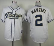 Wholesale Cheap Padres #2 Johnny Manziel White Cool Base Stitched MLB Jersey