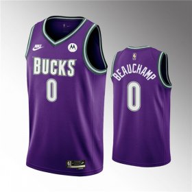 Wholesale Cheap Men\'s Milwaukee Bucks #0 MarJon Beauchamp 2022-23 Purple Classic Edition Swingman Stitched Basketball Jersey