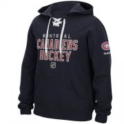 Wholesale Cheap Montreal Canadiens Reebok Stitch Em Up Lace Hoodie Navy