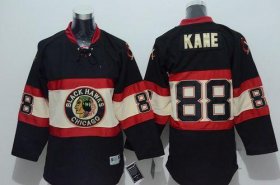 Wholesale Cheap Blackhawks #88 Patrick Kane Black Stitched Youth New Third NHL Jersey