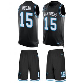 Wholesale Cheap Nike Panthers #15 Chris Hogan Black Team Color Men\'s Stitched NFL Limited Tank Top Suit Jersey