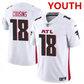 Cheap Youth Atlanta Falcons #18 Kirk Cousins White Vapor Untouchable Limited Stitched Jersey