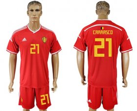 Wholesale Cheap Belgium #21 Carrasco Red Home Soccer Country Jersey