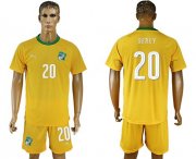 Wholesale Cheap Cote d'lvoire #20 Serey Home Soccer Country Jersey