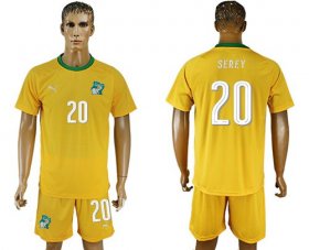 Wholesale Cheap Cote d\'lvoire #20 Serey Home Soccer Country Jersey
