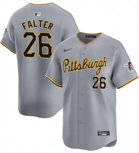 Cheap Men\'s Pittsburgh Pirates #26 Bailey Falter Gray Away Limited Baseball Stitched Jersey