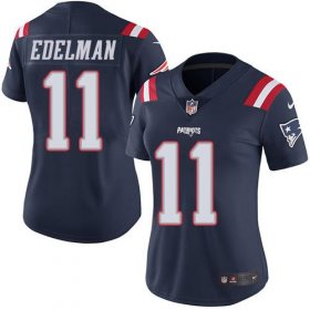 Wholesale Cheap Nike Patriots #11 Julian Edelman Navy Blue Women\'s Stitched NFL Limited Rush Jersey