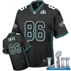 Wholesale Cheap Nike Eagles #86 Zach Ertz Black Alternate Super Bowl LII Men\'s Stitched NFL Elite Drift Fashion Jersey