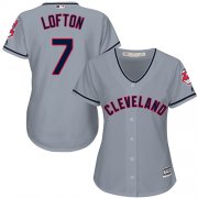 Wholesale Cheap Indians #7 Kenny Lofton Grey Road Women's Stitched MLB Jersey