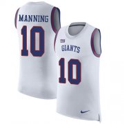 Wholesale Cheap Nike Giants #10 Eli Manning White Men's Stitched NFL Limited Rush Tank Top Jersey