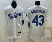 Cheap Men's Los Angeles Dodgers #43 Noah Syndergaard White Flex Base Stitched Baseball Jersey