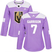 Wholesale Cheap Adidas Golden Knights #7 Jason Garrison Purple Authentic Fights Cancer Women's Stitched NHL Jersey