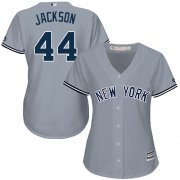 Wholesale Cheap Yankees #44 Reggie Jackson Grey Road Women's Stitched MLB Jersey
