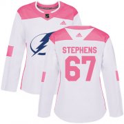 Cheap Adidas Lightning #67 Mitchell Stephens White/Pink Authentic Fashion Women's Stitched NHL Jersey