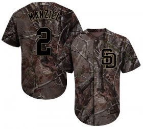 Wholesale Cheap Padres #2 Johnny Manziel Camo Realtree Collection Cool Base Stitched Youth MLB Jersey