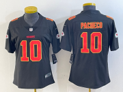 Cheap Women's Kansas City Chiefs #10 Isiah Pacheco Black Fashion Vapor Limited Stitched Jersey