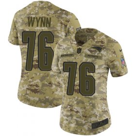 Wholesale Cheap Nike Patriots #76 Isaiah Wynn Camo Women\'s Stitched NFL Limited 2018 Salute to Service Jersey