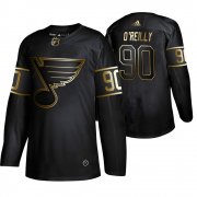 Wholesale Cheap Adidas Blues #90 Ryan O'Reilly Men's 2019 Black Golden Edition Authentic Stitched NHL Jersey