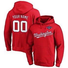 Wholesale Cheap Washington Nationals Majestic 2019 World Series Champions Custom Pullover Hoodie Red